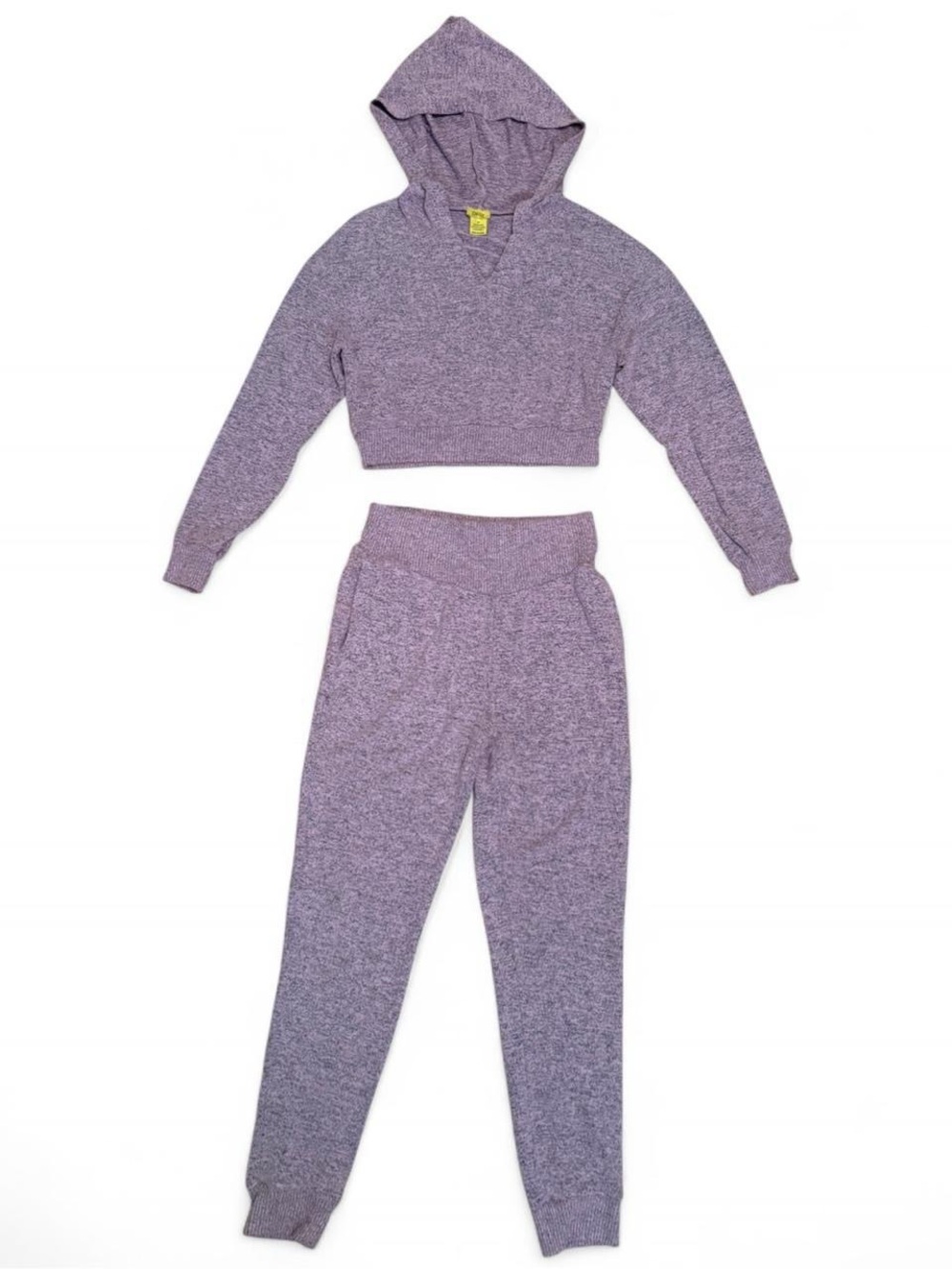 Daisy Heathered Light Purple V-Neck Hoodie